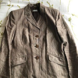 Brown Flax/Linen Jacket Size 12